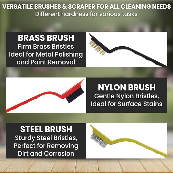 8 Pcs Crevice Cleaning Brush Set – Hard Bristle Cleaning Tools - Image 8