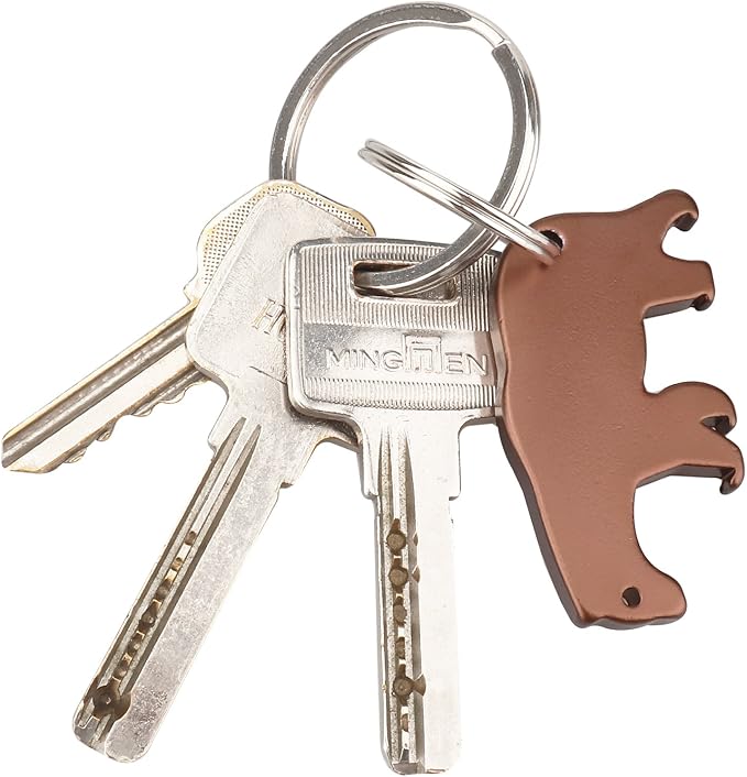 Swatom Bear Aluminum Alloy Beer Bottle Opener Keychain Key Tag Chain Ring - Image 5