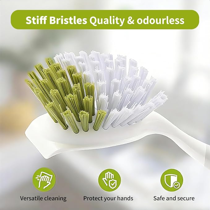 Dish Brush Scrub Brush with Handle - Image 4