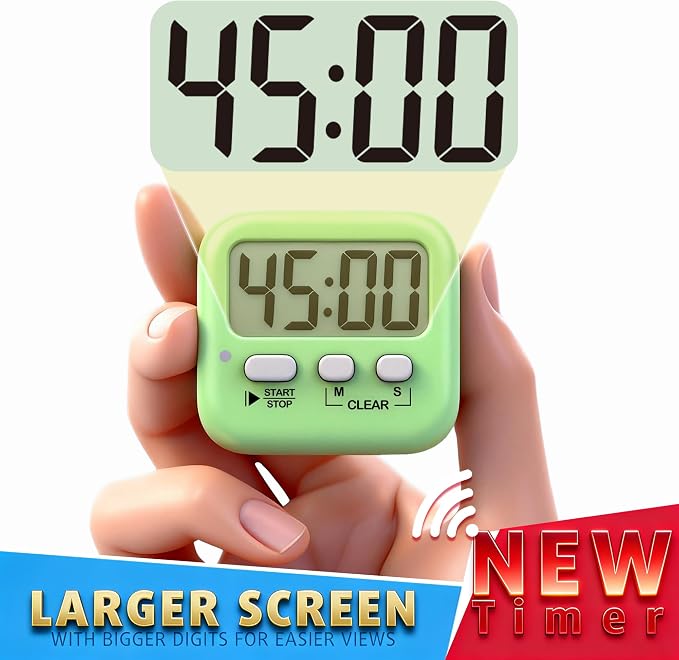 Antonki 2 Pack Digital Timer for Kids, Magnetic Countdown Kitchen Timers for - Image 4