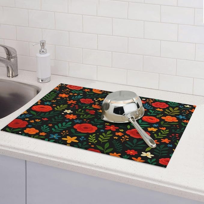 Garden wildflowers Dish Drying Mats - Image 7