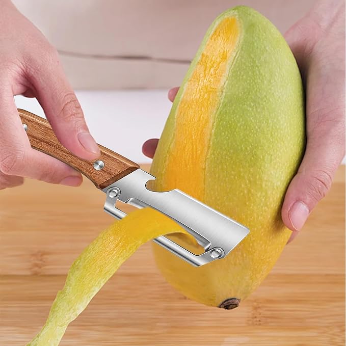 Zero Snag Wooden Peeler, Premium Vegetable Peeler - Image 4