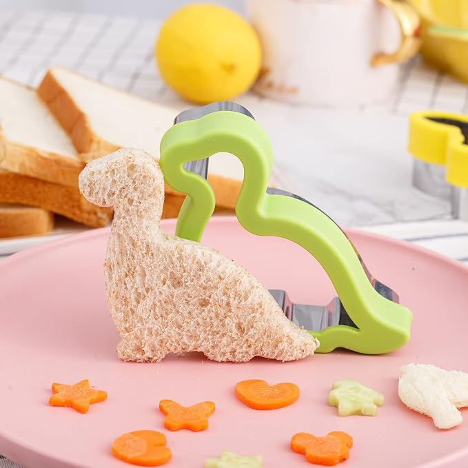 Dinosaur Cookie Cutters 9 Set, Nifogo Stainless Steel Shaped Cookie Candy Food - Image 8