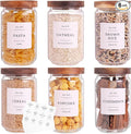 6 Set Glass Pantry Storage Jars - 23oz Thicken Glass Kitchen Canisters with 132 by CZZGSM