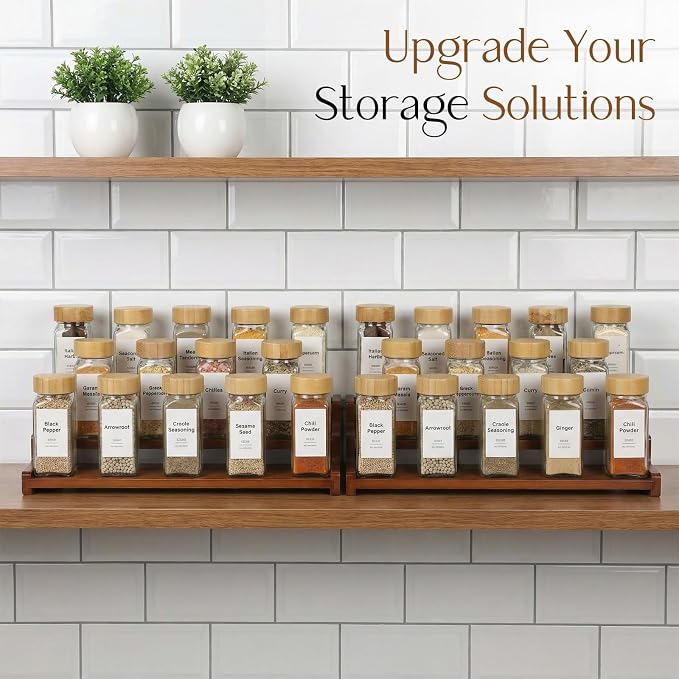 Spice Rack Kitchen Cabinet Organizer-18-Inch Bamboo Spice Organizer - Image 6