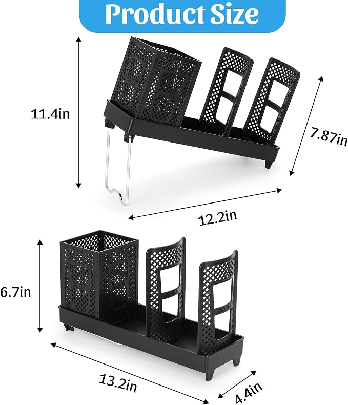 Coffee Cup Dispenser with Straws Holder, Plastic Coffee Cup and Lid Holder - Image 2