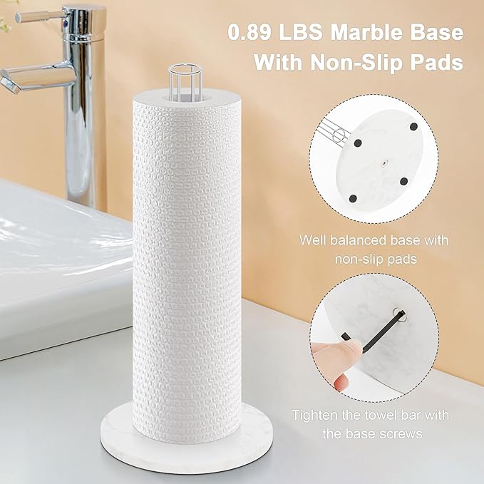 NearMoon Paper Towel Holder Countertop, Sturdy Metal Paper Towel Stand Dispenser - Image 6