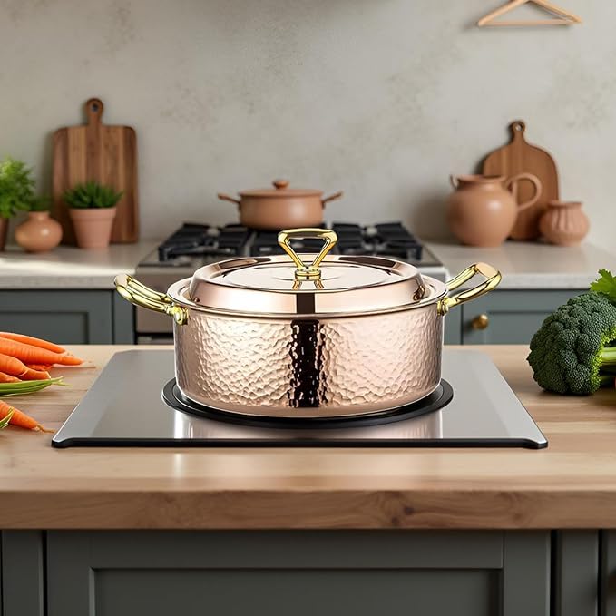 YJX 4.2QT Hammered Stock Pot - Image 7