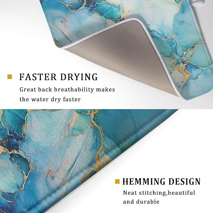Marble Print Dish Drying Mat for Kitchen Counter - Image 3