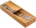guiogc Bamboo Silverware Drawer Organizer, Kitchen Cutlery Tray, Utensil Holder by guiogc