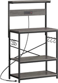 SUPERJARE Bakers Rack with Power Outlets, Microwave Stand, 31.5 X 16.5 Inch by SUPERJARE
