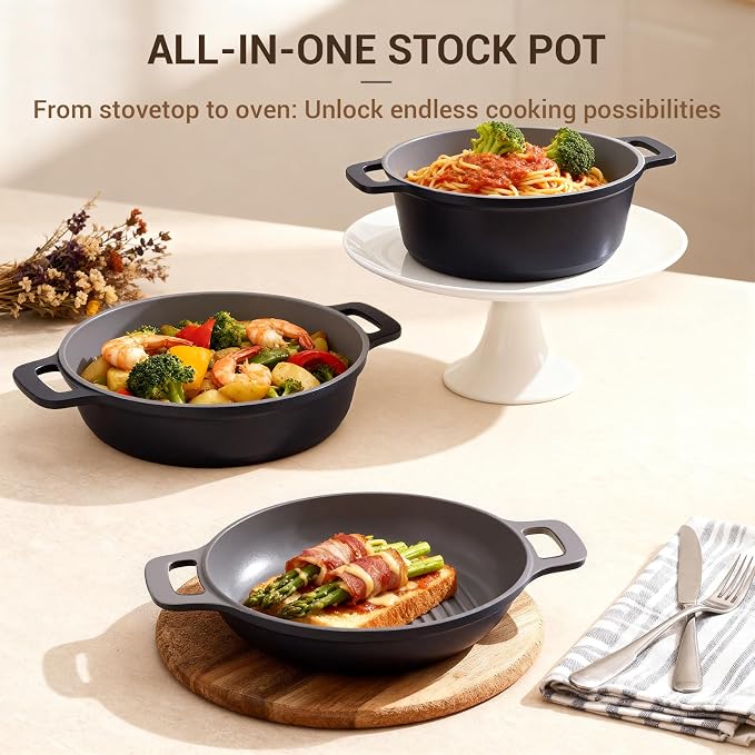 Ammeloo 8-Piece Ceramic Nonstick Cooking Pot Set - Image 2