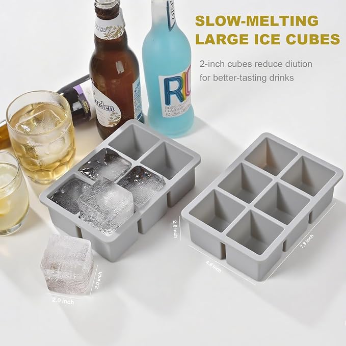 Large Ice Cube Trays for Whiskey, silicone ice cube trays - Image 2