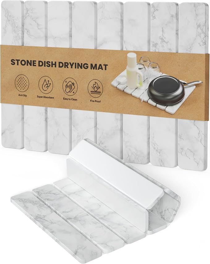 CHROME CLUB Stone Drying Mat for Kitchen Counter by CHROMECLUB