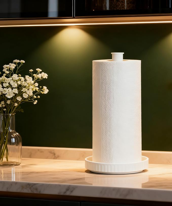 VROOMIUM Paper Towel Holder, Ceramic Base Water & Oil Resistant, Fits Double - Image 5