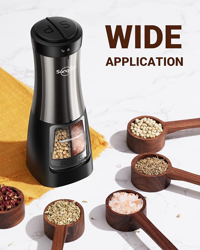 Sangcon Electric Salt and Pepper Grinder Set Shaker 2 IN 1 - Image 6
