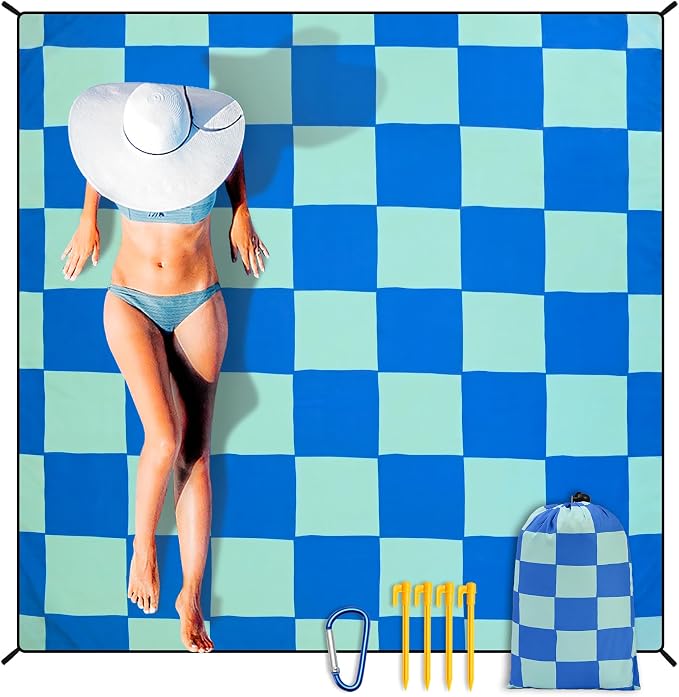 HIHOHO Beach Blanket Waterproof Sandproof Extra Large Beach Mat 79" X by HIHOHO