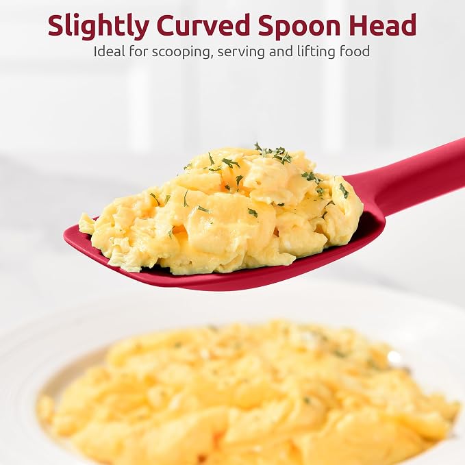 U-Taste Extra-Long 600ºF Heat Resistant Spatula Spoon: 14" Silicone Spoonula - Image 7
