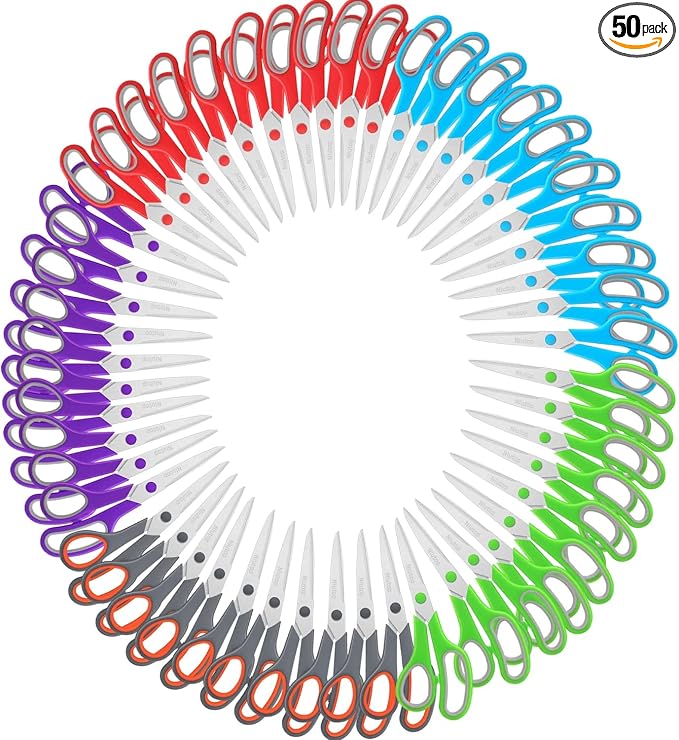 Scissors Bulk Set of 50-Pack, Niutop 8" Multipurpose Sharp Sewing Craft Fabric by NIUTOP