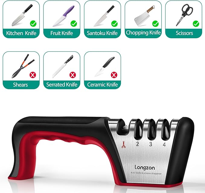 Longzon 5-in-1 Knife Sharpener 4 Stage - Image 4