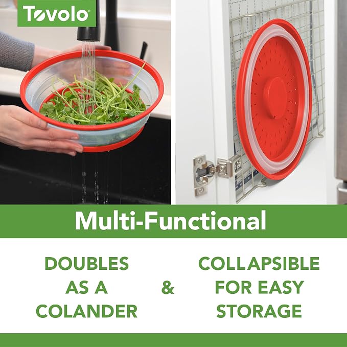 Tovolo Vented, Easy Grip, Collapsible Microwave Cover, 10.5 Inch - Image 4
