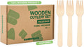 Wooden Forks 300 Pieces | 100% Natural Birch Wood Disposable Forks | by Bamboware