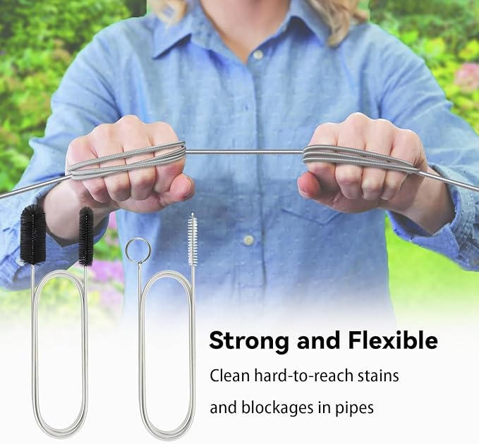 Flexible Drain Brush, 66 Inch Long Double Ended Hose Pipe Cleaners and 58 Inch - Image 4