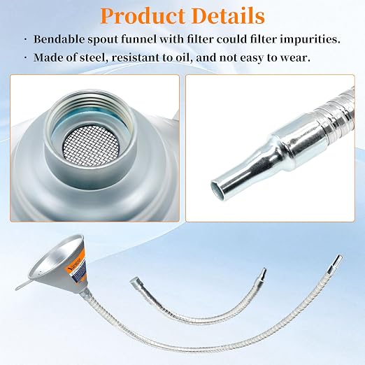3Pcs 14.84" & 27.56" Steel Bendable Spout Funnel - Image 5