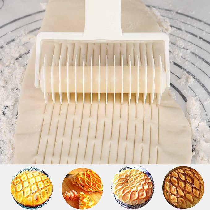 Lamoutor 2Pcs Lattice Roller Cutter Pastry Cutter Roller DIY Baking Tool - Image 7