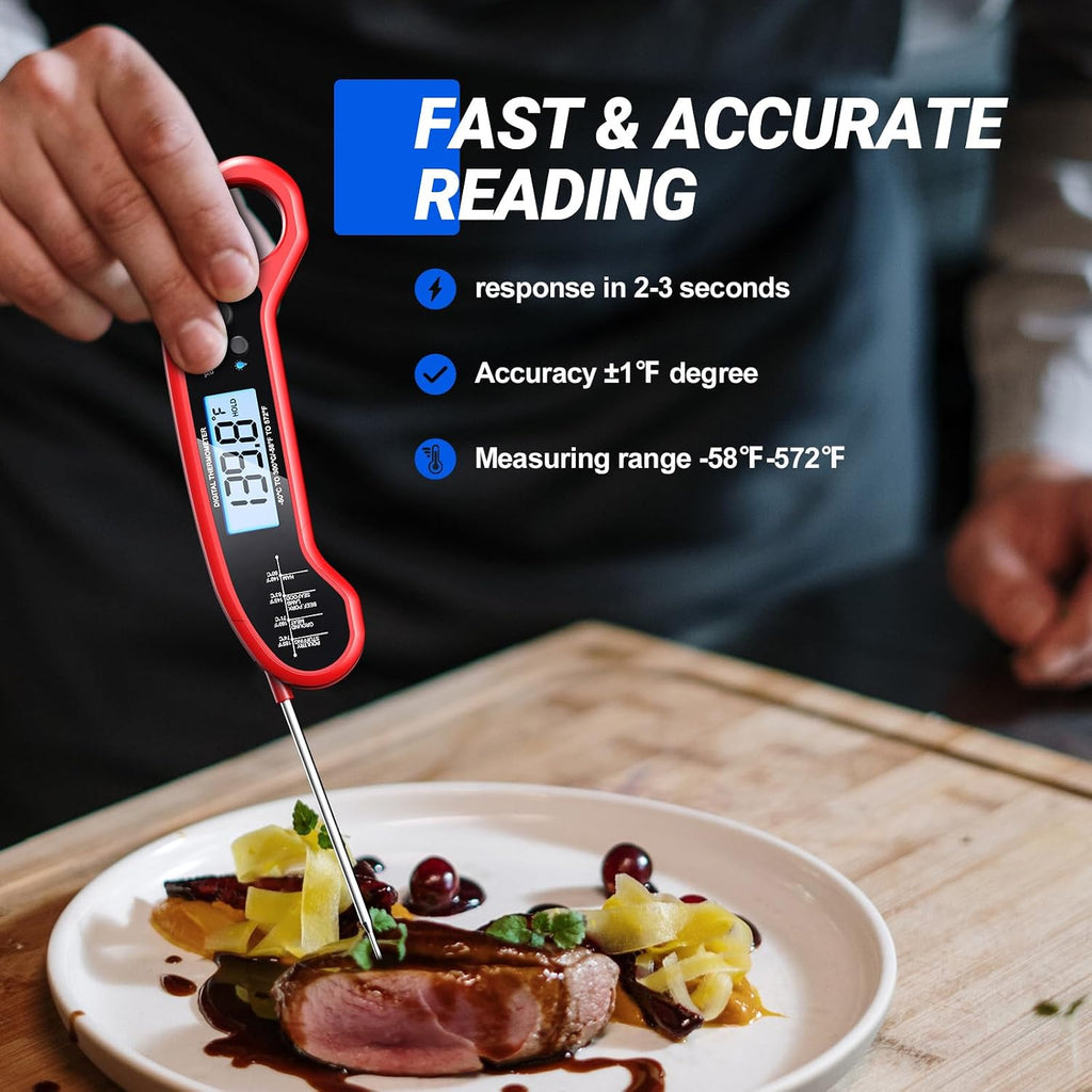 Low Light Grilling Meat Thermometer, Instant Read Food Thermometer