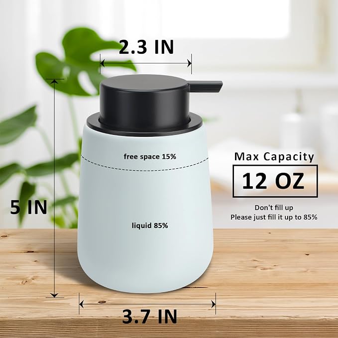 Soap Dispenser Ceramic with Easy-to-Press Pump Hand Lotion Liquid Dispenser - Image 6