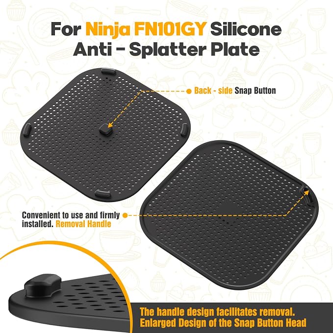 2 PCS Silicon Splatter Shield for Ninja Crispi Air Fryer Heat-Resistant Splash - Image 5