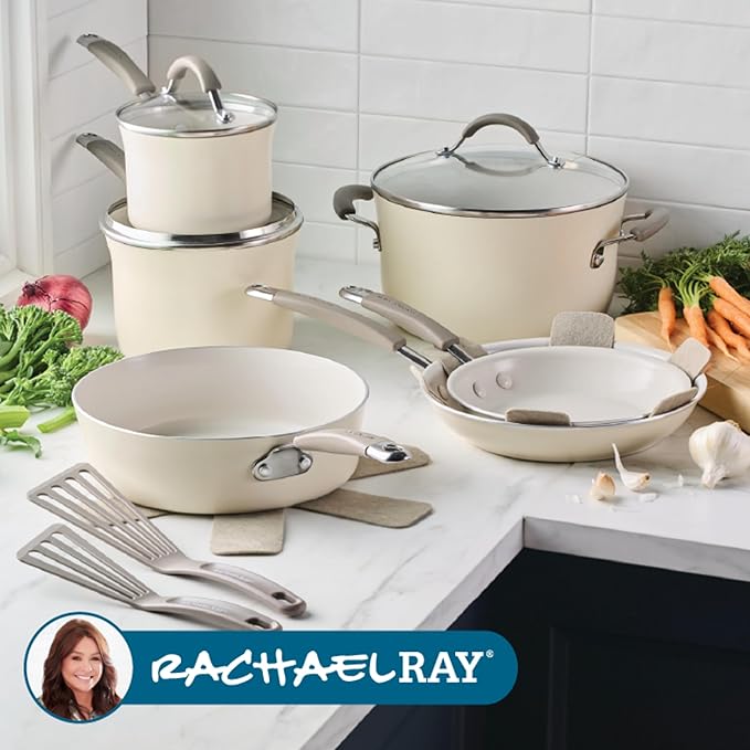 Rachael Ray Cucina Ceramic Cookware Set - Image 8
