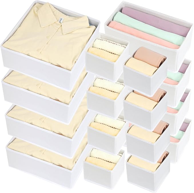 Fordonral 16 Pack Drawer Organizer Clothes, Foldable Fabric Dresser Organizer - Image 6