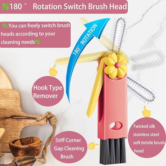 Cup Lid Gap Cleaning Brush, 3 in 1 Cup Lid Brush, Home Kitchen Crevice Brush - Image 3