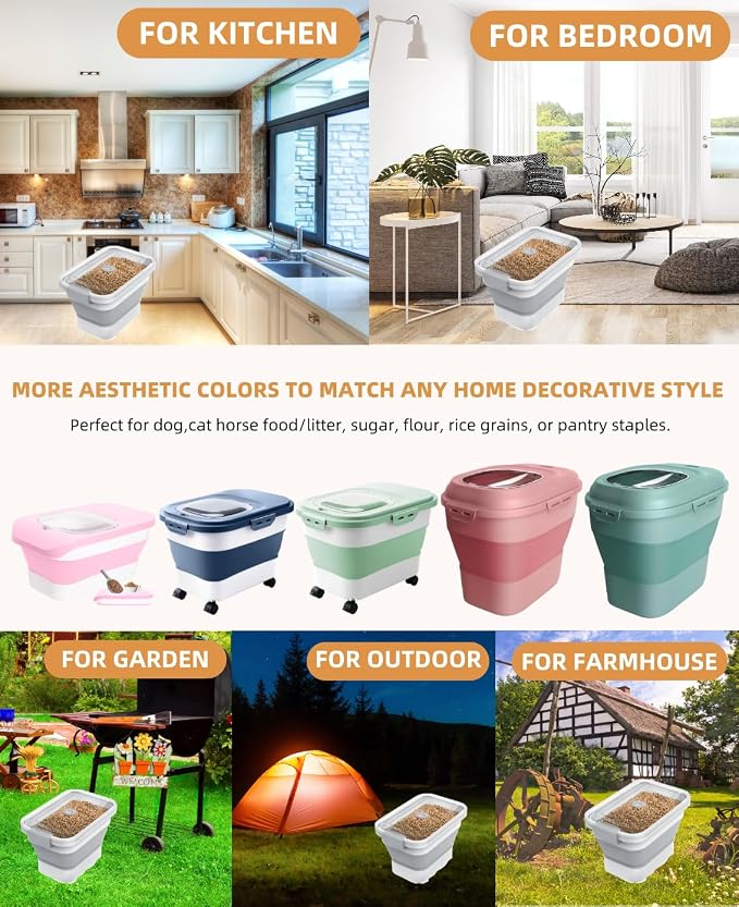 10-13 Lbs Dog Food Storage Container, Collapsible Dog Food Container - Image 8