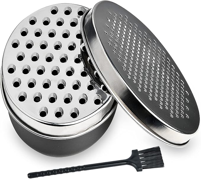 Black Compact Round Cheese Grater by Akamino