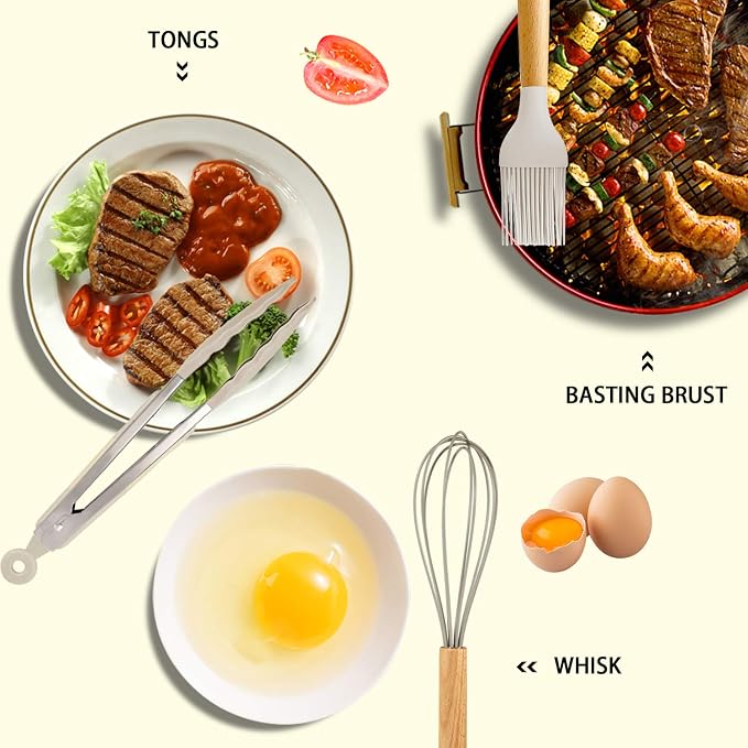 MIBOTE Silicone Cooking Kitchen Utensils Set - Image 4