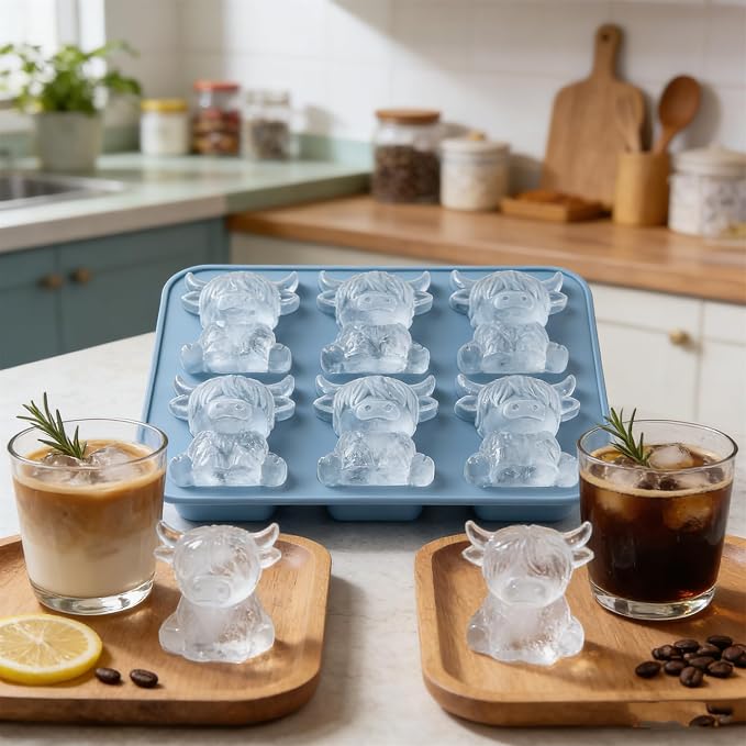 Mini Highland Cow Ice Cube Mold, Funny 3D Highland Cow Ice Cube Tray, Cute - Image 3