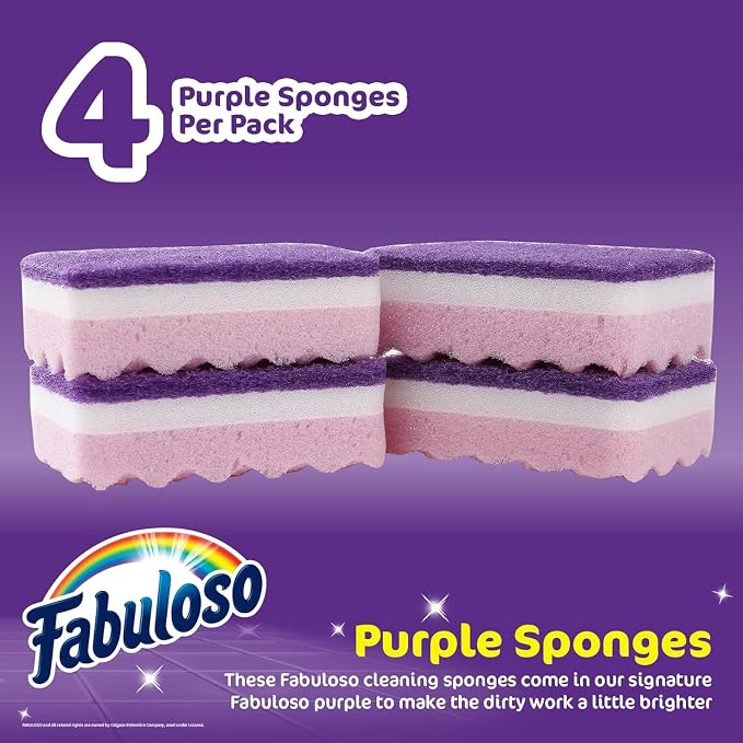 Fabuloso Scratch-Free Kitchen Dish Sponges, Counters and Sinks, Tough on Messes - Image 2