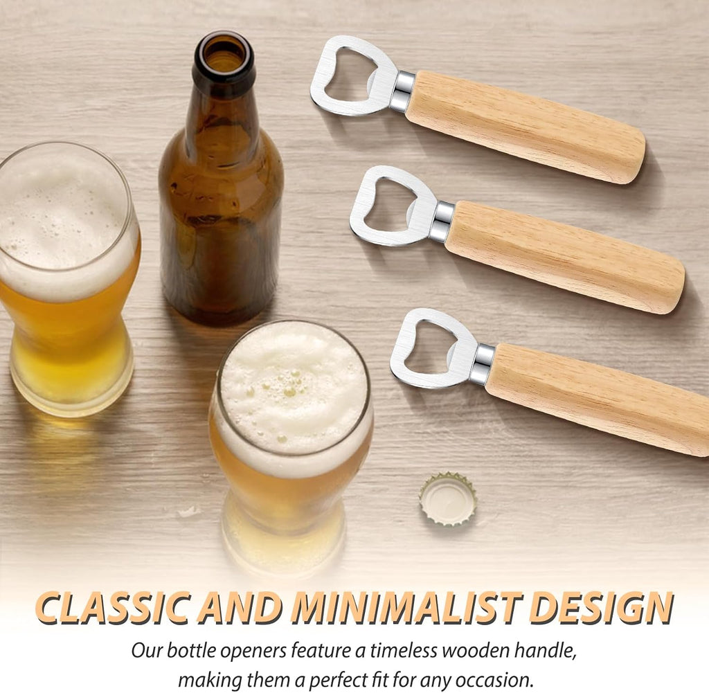 24pcs Bottle opener Beer Opener with Wooden Handle for engraving Cider