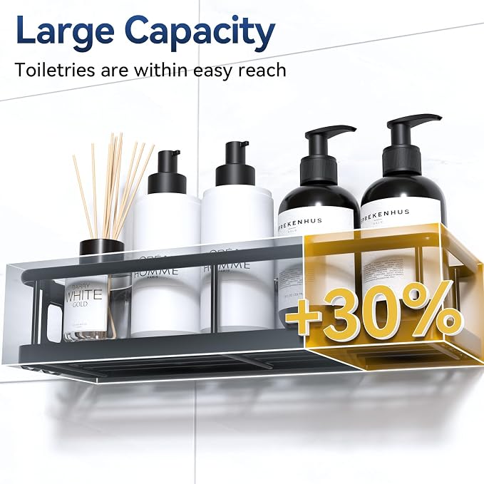 YASONIC Shower Caddy Adhesive, Rustproof Shower Shelves - Image 4