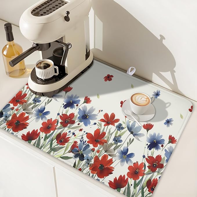 4th of July Floral Dish Drying Mat - Image 7