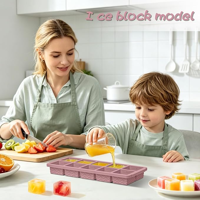 Doasuwish Ice Cube Trays with Lid, 3 Pack 10 Cubes 2 Tbsp. Silicone Ice Cube - Image 9