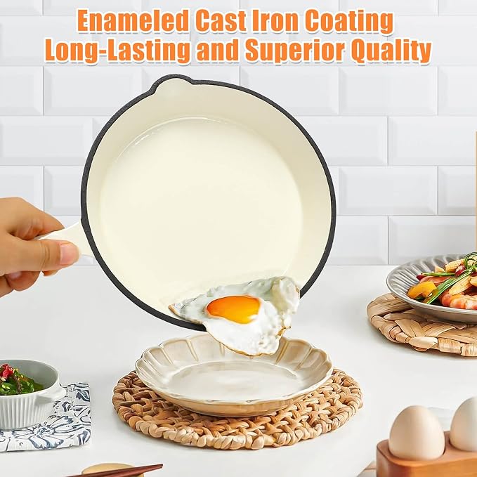 Hisencn Enameled Cast Iron Skillet Set - Image 6