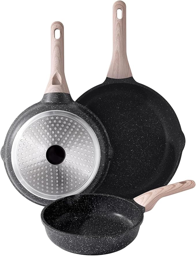 Kordisen Nonstick Frying Pan Set, 3 Piece Skillet Set, Healthy Induction by Kordisen