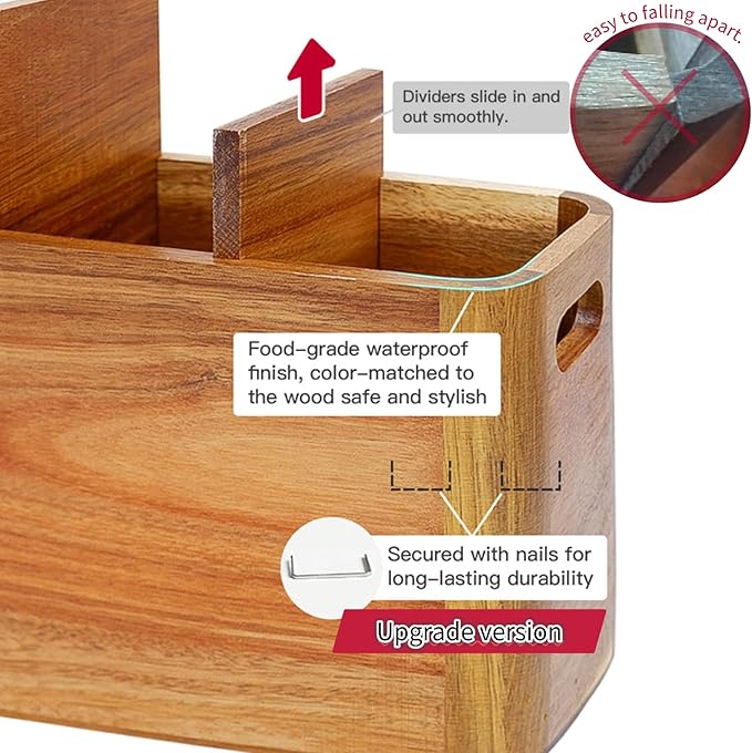 Wooden Kitchen Utensil Holder Organizer - Image 3