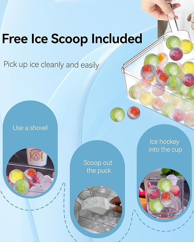 Ice Cube Trays with Lid and Bin, BPA-Free Mini 0.75 Inch Sphere Ice Molds - Image 5
