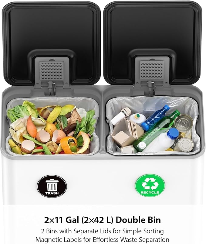 Lovewind Dual Trash and Recycling Bins - Image 3