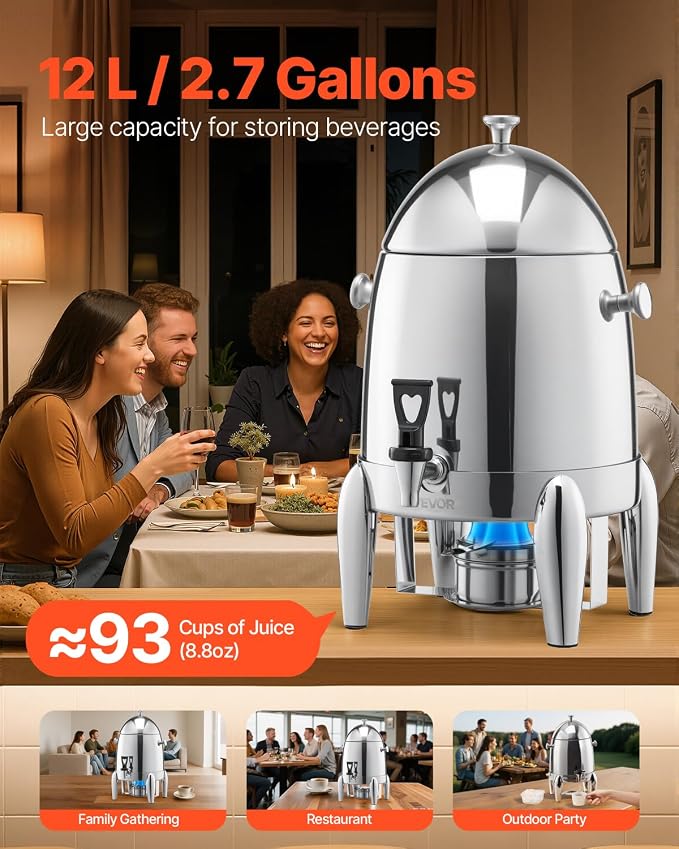 VEVOR Stainless Steel Beverage Dispenser, 2.7 Gallon Drink Dispenser - Image 2